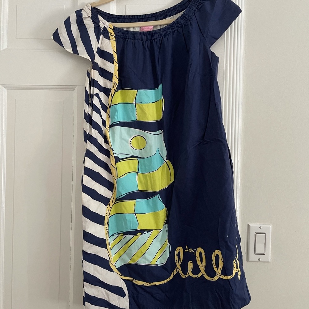 Lilly Pulitzer Navy and Aqua Mini Dress